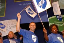 Photo of AFT members rallying